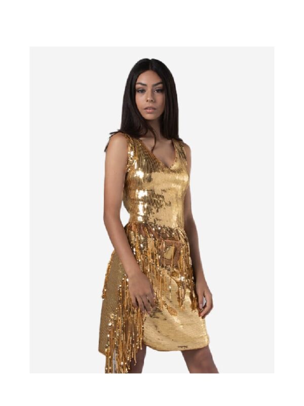 Gold night party dress