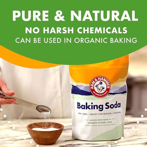 ARM & HAMMER Baking Soda Made in USA, Ideal for Baking, Pure & Natural, 2.7lb Bag - Image 6