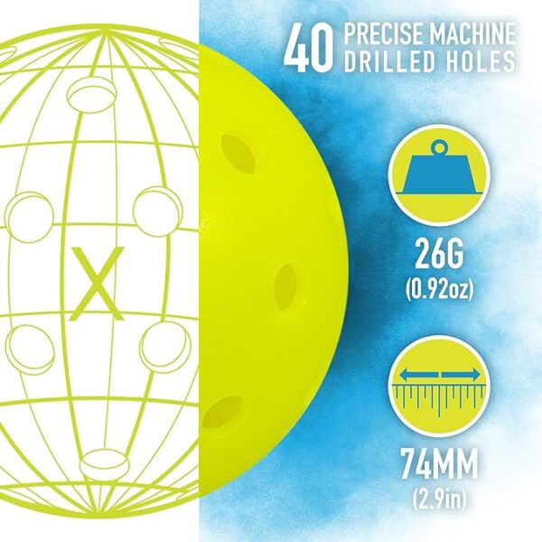 Franklin Sports Outdoor Pickleballs - X-40 Pickleball Balls - Image 3