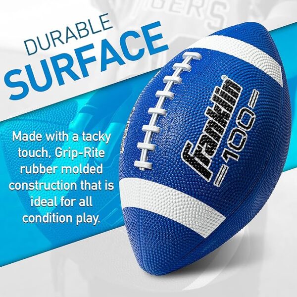 Franklin Sports Football - Grip-Rite 100 - Kids Junior Size - Youth Football - Image 2