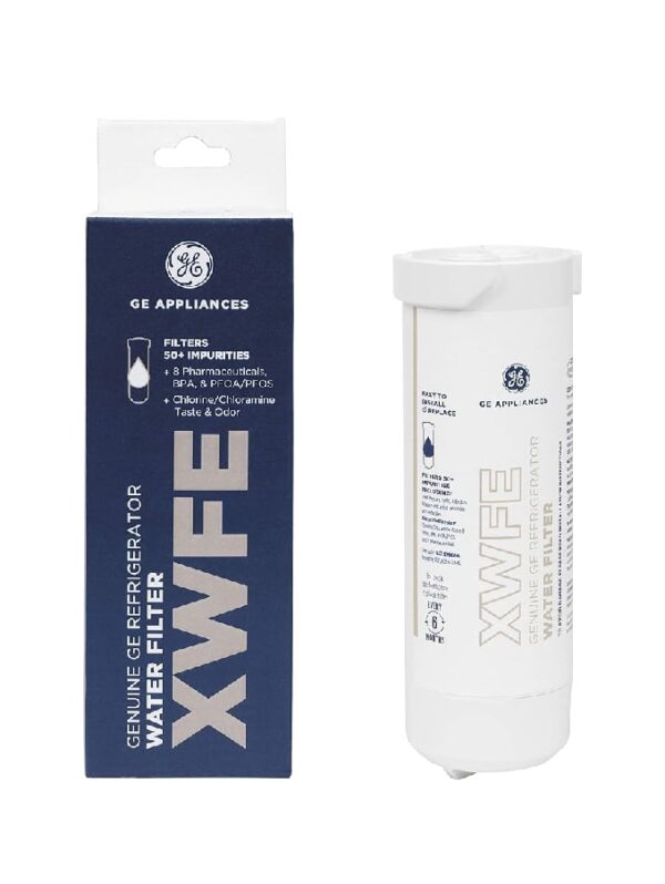 GE XWFE Refrigerator Water Filter | Certified to Reduce Lead, Sulfur, and 50+ Other Impurities | Replace Every 6 Months for Best Results | Pack of 1