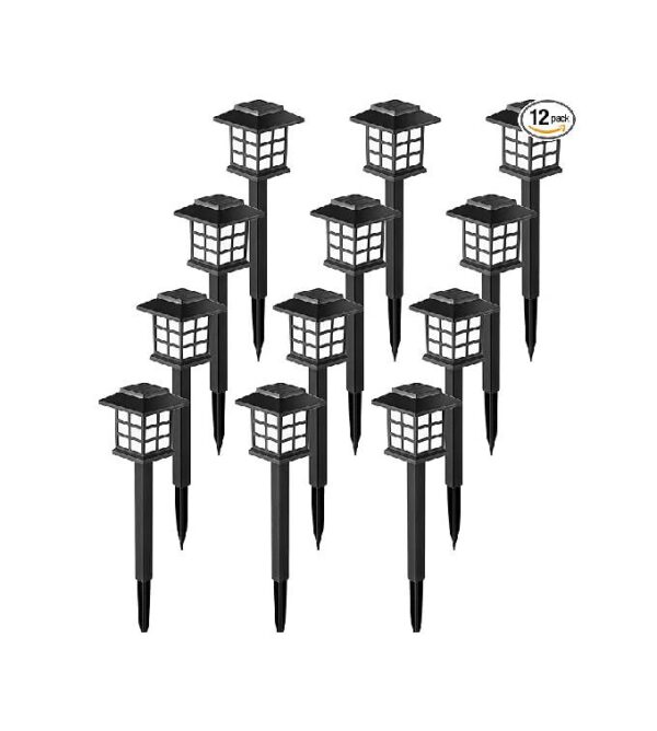 GIGALUMI Solar Outdoor Lights,12 Pack LED Solar Lights Outdoor Waterproof, Solar Walkway Lights Maintain 10 Hours of Lighting for Your Garden, Landscape, Path, Yard, Patio, Driveway