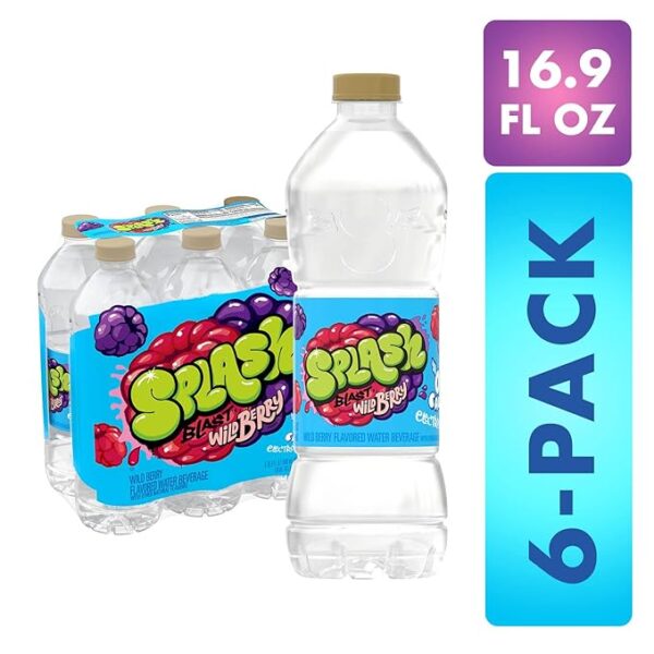 Splash Blast, Flavored Water Beverage, Wild Berry Flavor, 16.9 Fl Oz Plastic Bottles, 6 Pack - Image 2