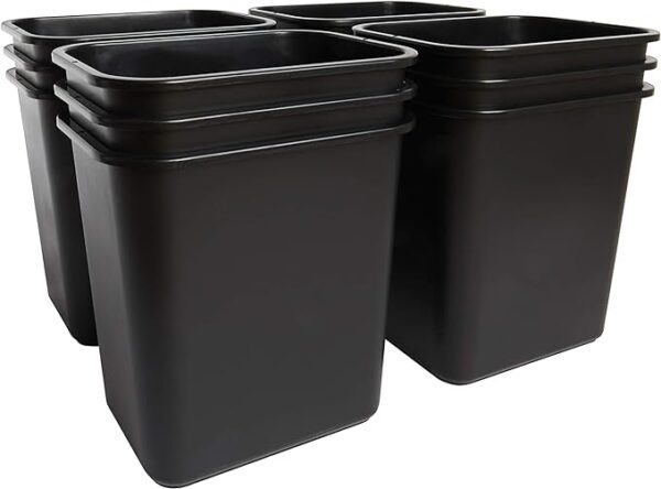 United Solutions 7 Gallon / 28 Quart Space Saving Trash Wastebasket, Fits Under Desk and Small, Narrow Spaces in Commercial, Kitchen, Home Office, and Dorm, Easy to Clean, Pack of 12, Black - Image 3