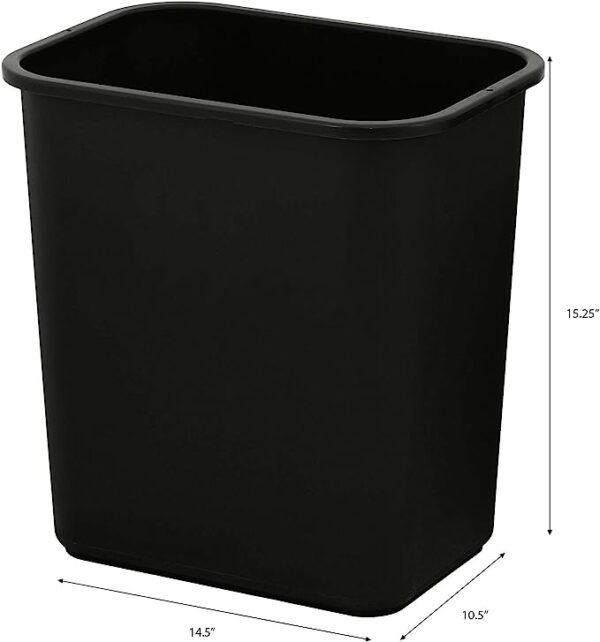 United Solutions 7 Gallon / 28 Quart Space Saving Trash Wastebasket, Fits Under Desk and Small, Narrow Spaces in Commercial, Kitchen, Home Office, and Dorm, Easy to Clean, Pack of 12, Black - Image 5