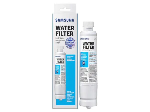 SAMSUNG Genuine Filter for Refrigerator Water and Ice, Carbon Block Filtration, Reduces 99% of Harmful Contaminants for Clean, Clear Drinking Water, 6-Month Life, HAF-QIN/EXP, 1 Pack