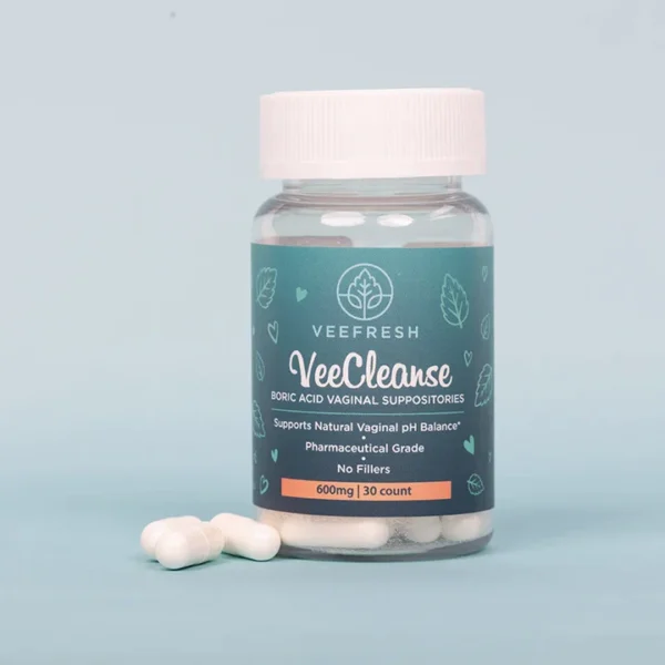 VeeFresh - VeeCleanse Boric Acid Vaginal Suppositories + Suppository Applicator - Vaginal pH Balance Suppositories - Vaginal Odor Control - Feel Fresh, Feminine and Confident