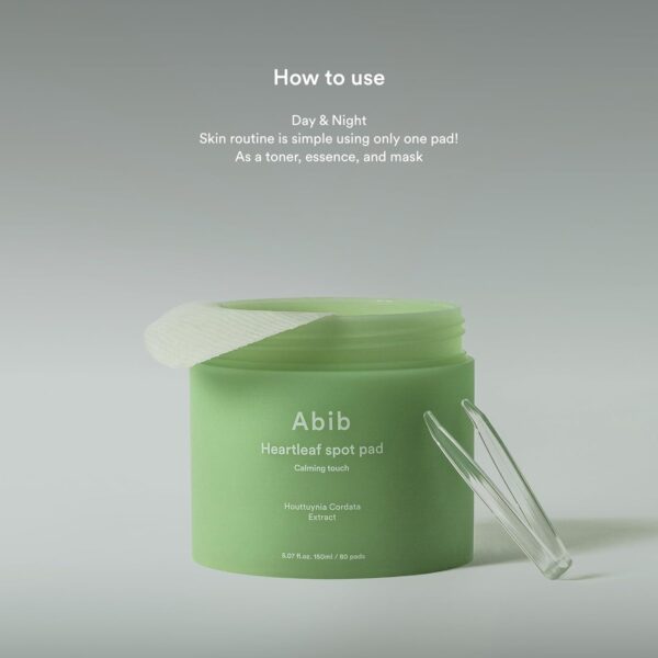 Abib Heartleaf Spot Pad Calming Touch 80 Pads I Toner Pad for Face, Refreshing Hydrating, Redness Relief