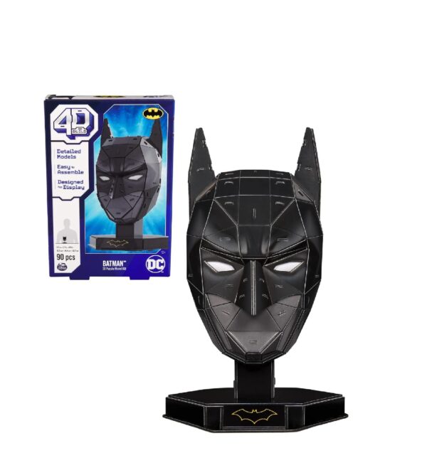 4D Build, DC Batman 3D Puzzle Model Kit with Stand 90 Pcs, Batman Toys Desk Decor, Building Toys, 3D Puzzles for Ages 12+