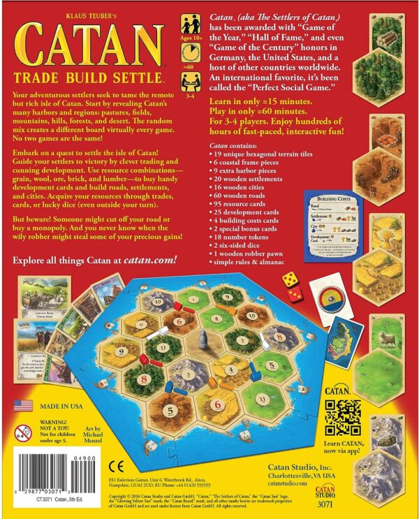 Catan (Base Game) Adventure Board Game for Adults and Family | Ages 10+ | for 3 to 4 Players | Average Playtime 60 Minutes | Made by Catan Studio - Image 3