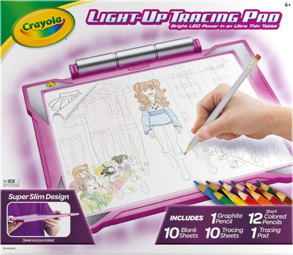 Crayola Light Up Tracing Pad - Pink, Drawing Pads for Kids, Kids Toys, Light Box, Birthday & Easter Gifts for Girls & Boys, 6+ [Amazon Exclusive] - Image 2