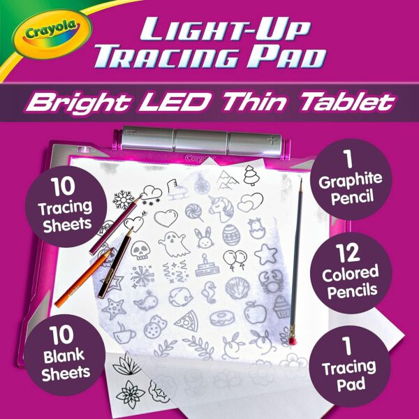 Crayola Light Up Tracing Pad - Pink, Drawing Pads for Kids, Kids Toys, Light Box, Birthday & Easter Gifts for Girls & Boys, 6+ [Amazon Exclusive] - Image 3