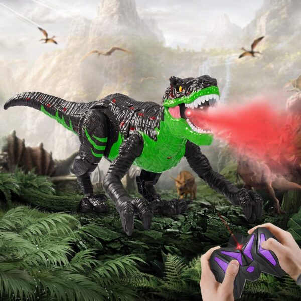 Remote Control Dinosaur Gift Toy for Boys Kids 3 4 5 6 7 Years, Electric Walking Dinosaur Figure for Boys Girls 6-12, Rechargeable RC Dinosaur Robot with Simulation Fire Breathing Birthday Gift - Image 5