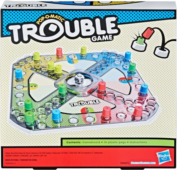 Hasbro Gaming Trouble Board Game for Kids Ages 5 and Up 2-4 Players (Packaging may vary) - Image 3