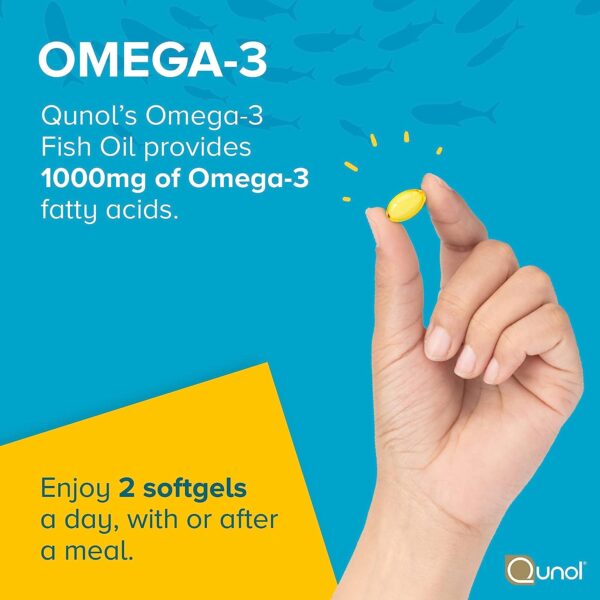 Qunol Fish Oil Omega 3 Mini Softgels, 1000mg Omega 3 EPA + DHA, Ultra Pure Supplements, Heart Health Support, Lemon Flavor, Easy to Swallow Minis, 3 Month Supply, 180 Count - Image 2