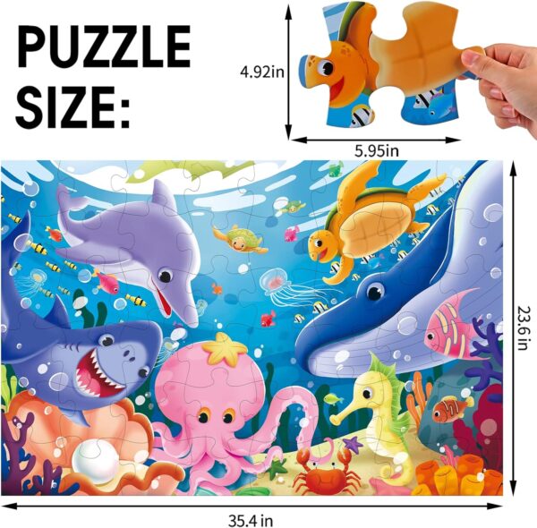 Jumbo Floor Puzzle for Kids Underwater Jigsaw Large Puzzles 48 Piece for Toddler Children Learning Preschool Educational Intellectual Development Toys 3-5 4-8 Years Old Gift for Boys and Girls - Image 6