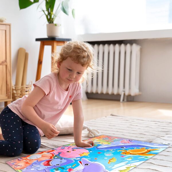 Jumbo Floor Puzzle for Kids Underwater Jigsaw Large Puzzles 48 Piece for Toddler Children Learning Preschool Educational Intellectual Development Toys 3-5 4-8 Years Old Gift for Boys and Girls - Image 2