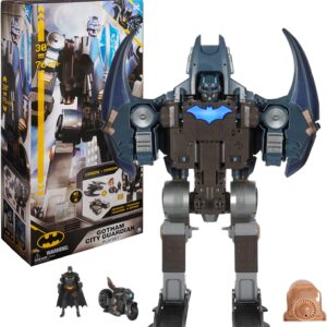 DC Comics Batman, Gotham City Guardian Playset, 4-in-1 Transformation, Batman Figure, Lights & 40+ Sounds, Kids Toy for Boys & Girls Ages 5+