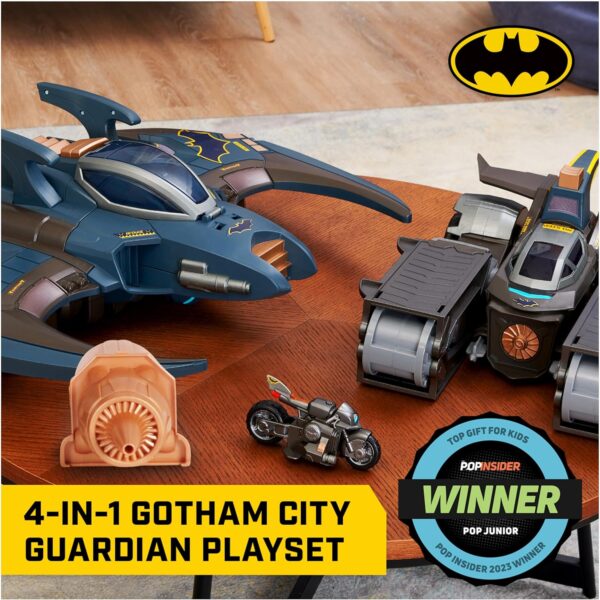 DC Comics Batman, Gotham City Guardian Playset, 4-in-1 Transformation, Batman Figure, Lights & 40+ Sounds, Kids Toy for Boys & Girls Ages 5+ - Image 5