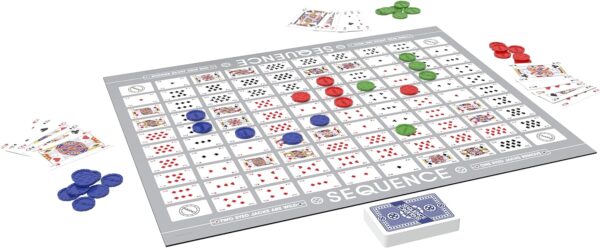 SEQUENCE- Original SEQUENCE Game with Folding Board, Cards and Chips by Jax ( Packaging may Vary ) White, 10.3" x 8.1" x 2.31" - Image 4