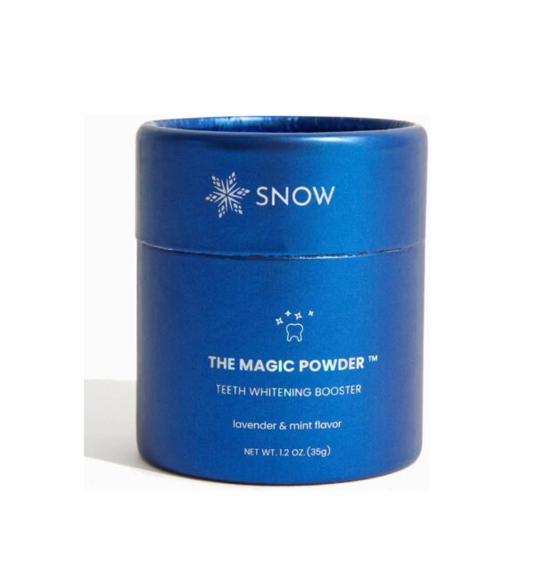 Snow Teeth Whitening Magic Powder - Teeth Whitening Kit Supplement, Adds Whitening Effects to Any Toothpaste, Oral Care Product with Calcium Carbonate for White Teeth, Lavender & Mint Flavor, 1.2-oz