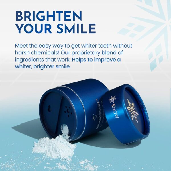 Snow Teeth Whitening Magic Powder - Teeth Whitening Kit Supplement, Adds Whitening Effects to Any Toothpaste, Oral Care Product with Calcium Carbonate for White Teeth, Lavender & Mint Flavor, 1.2-oz - Image 2