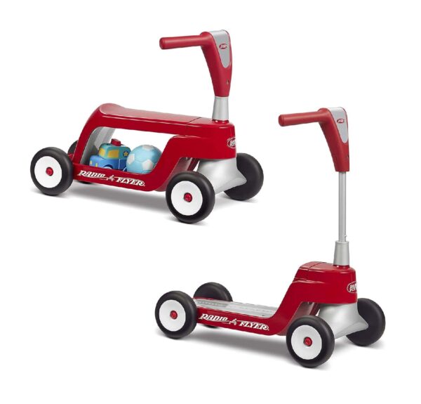 Radio Flyer Scoot 2 Scooter, Toddler Scooter or Ride On, For Ages 1-4, Red Ride On Toy, Large