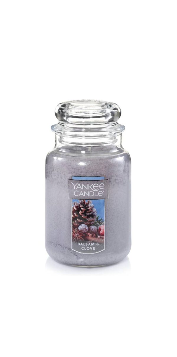 Yankee Candle Balsam & Clove Scented, Classic 22oz Large Jar Single Wick Candle, Over 110 Hours of Burn Time